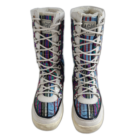 y2k Vintage Coach Peggey Signature Logo Winter Boots Snow Moon Boots Size 8 - Picture 4 of 13